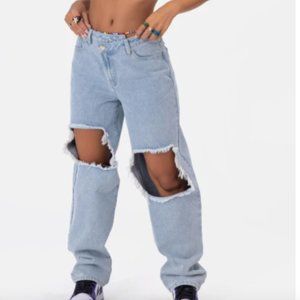 Adika: Sim Wrap-Waist Ripped Jeans | BOYFRIEND (Size Large)